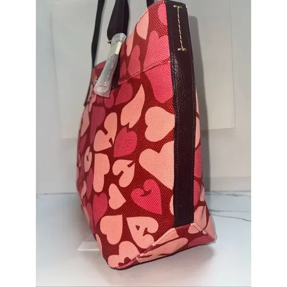 🔥🎁NWT! Coach Heart Print Canvas Tote Handbag 91169 Multi  Msrp:$278.00 - Picture 4 of 10